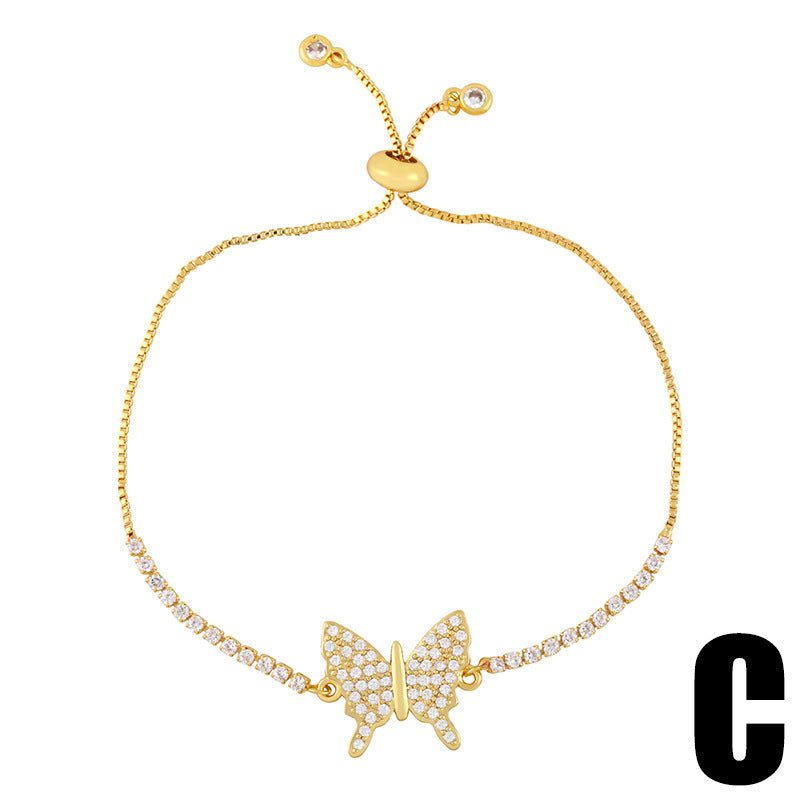 Personality Niche Adjustable Zircon Butterfly Bracelet