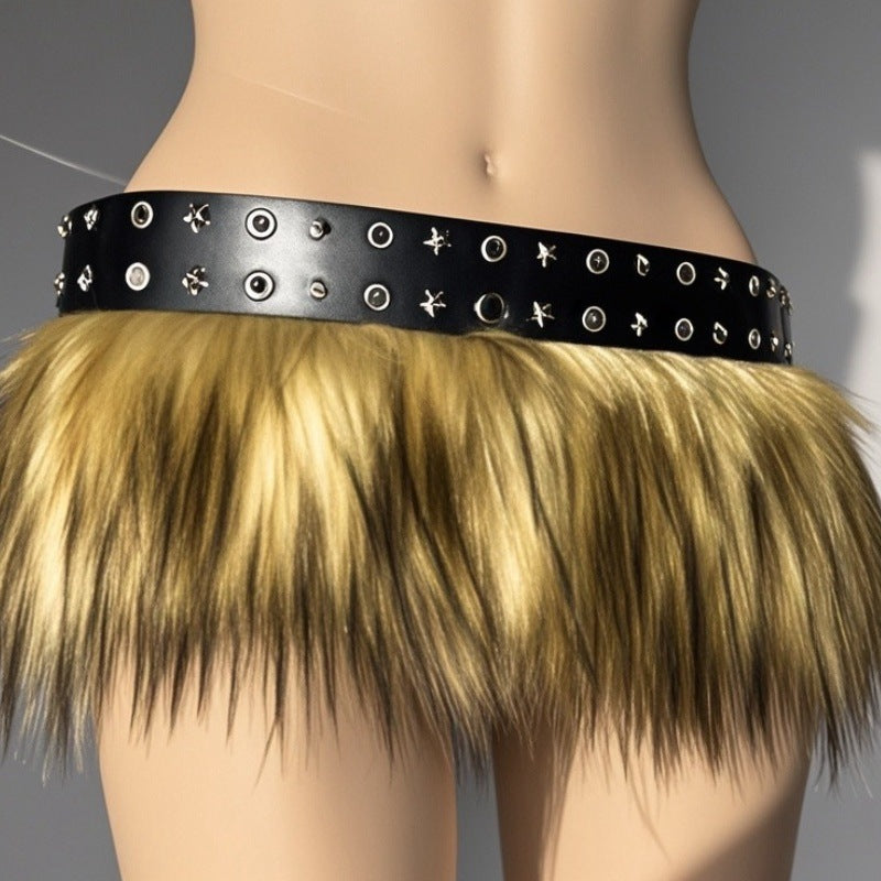 Fur Belt Retro Easy Matching Plush Waist Chain Waist Seal Waist Decorations