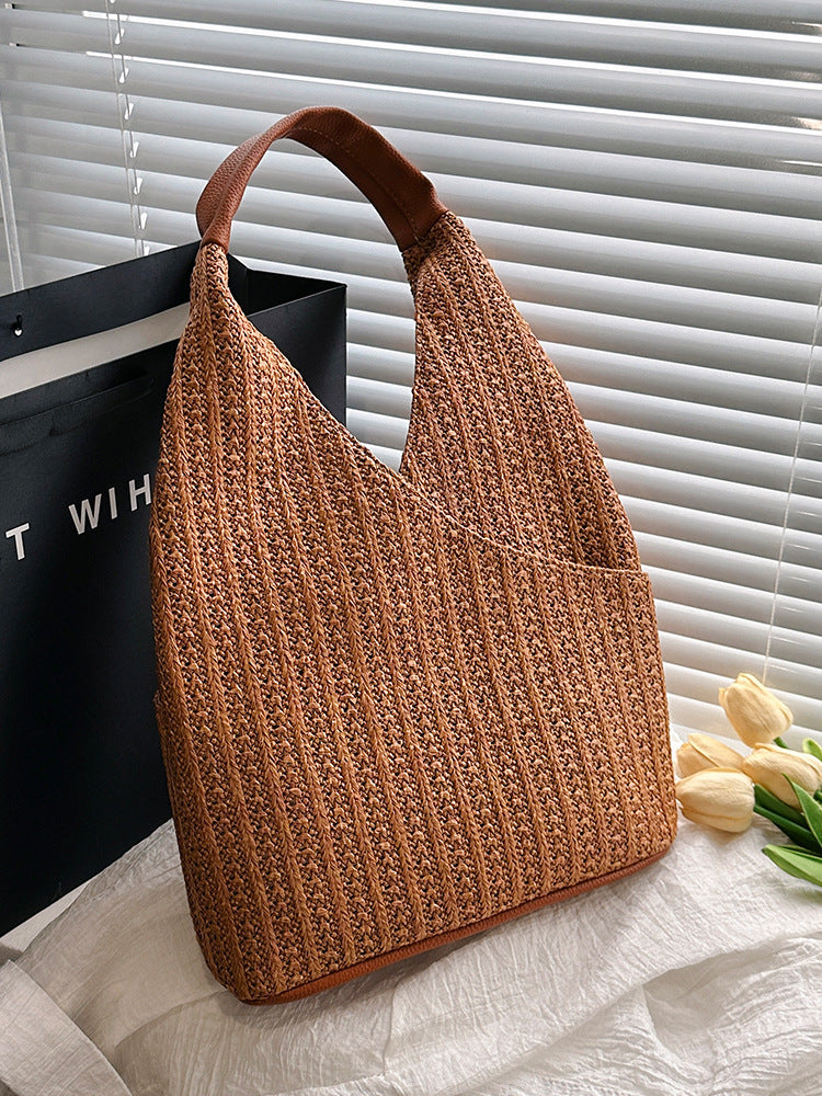 Large Capacity Commuter Summer Straw Woven Bag Women