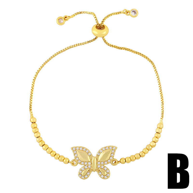 Personality Niche Adjustable Zircon Butterfly Bracelet