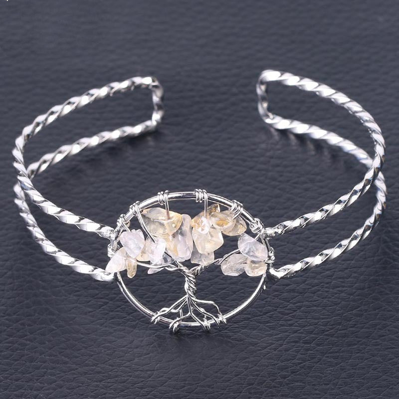 Winding Tree of Life Broken Gem Bracelet