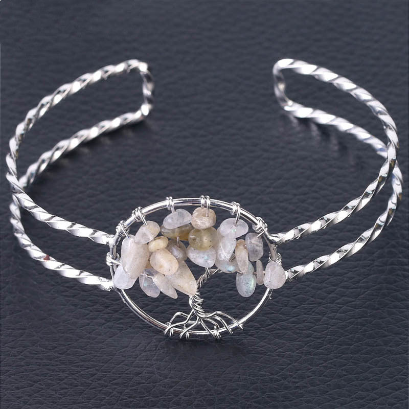Winding Tree of Life Broken Gem Bracelet