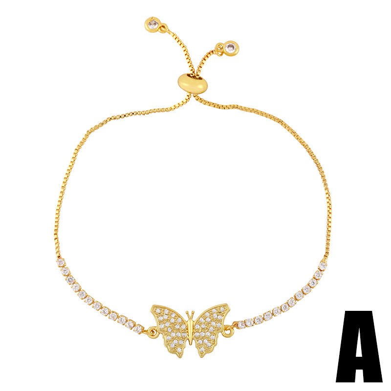 Personality Niche Adjustable Zircon Butterfly Bracelet