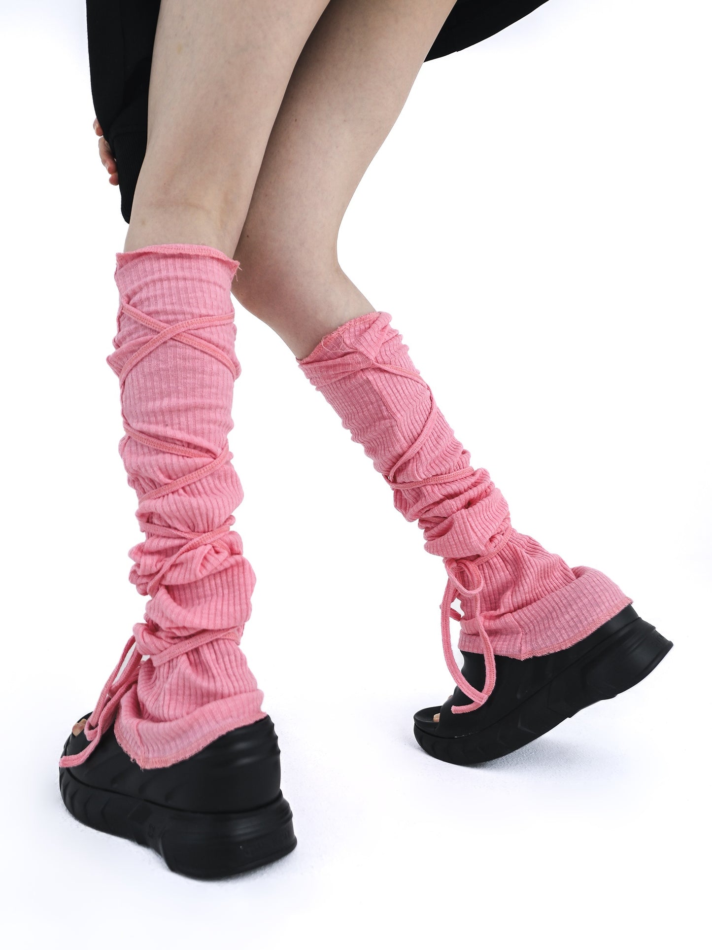 Millennium Hot Girl Solid Color Knitted Socks