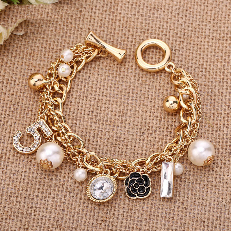 Multi-layer pearl bracelet