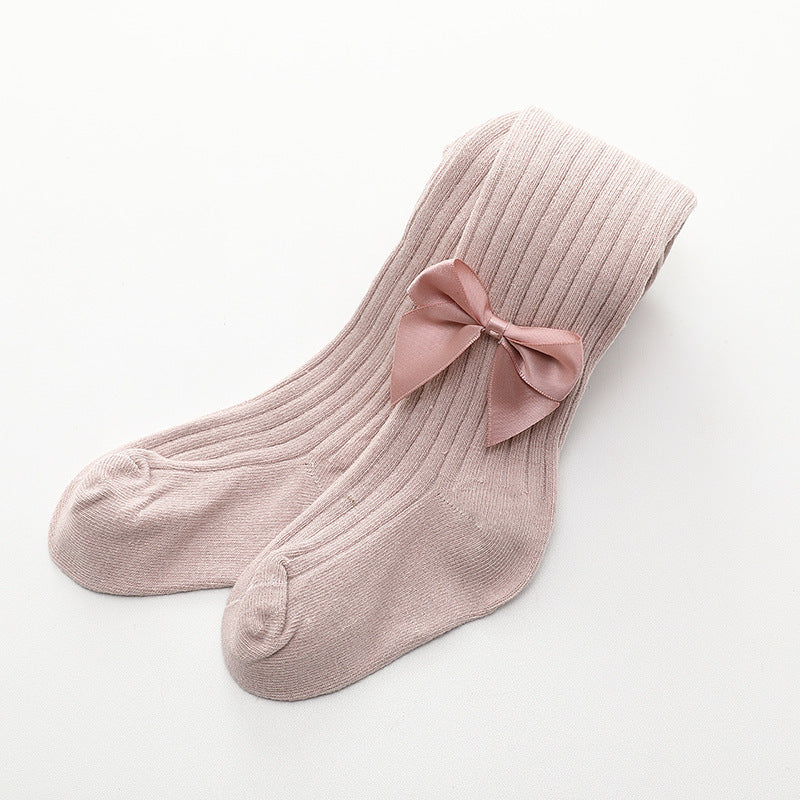 Baby tights with bow tie