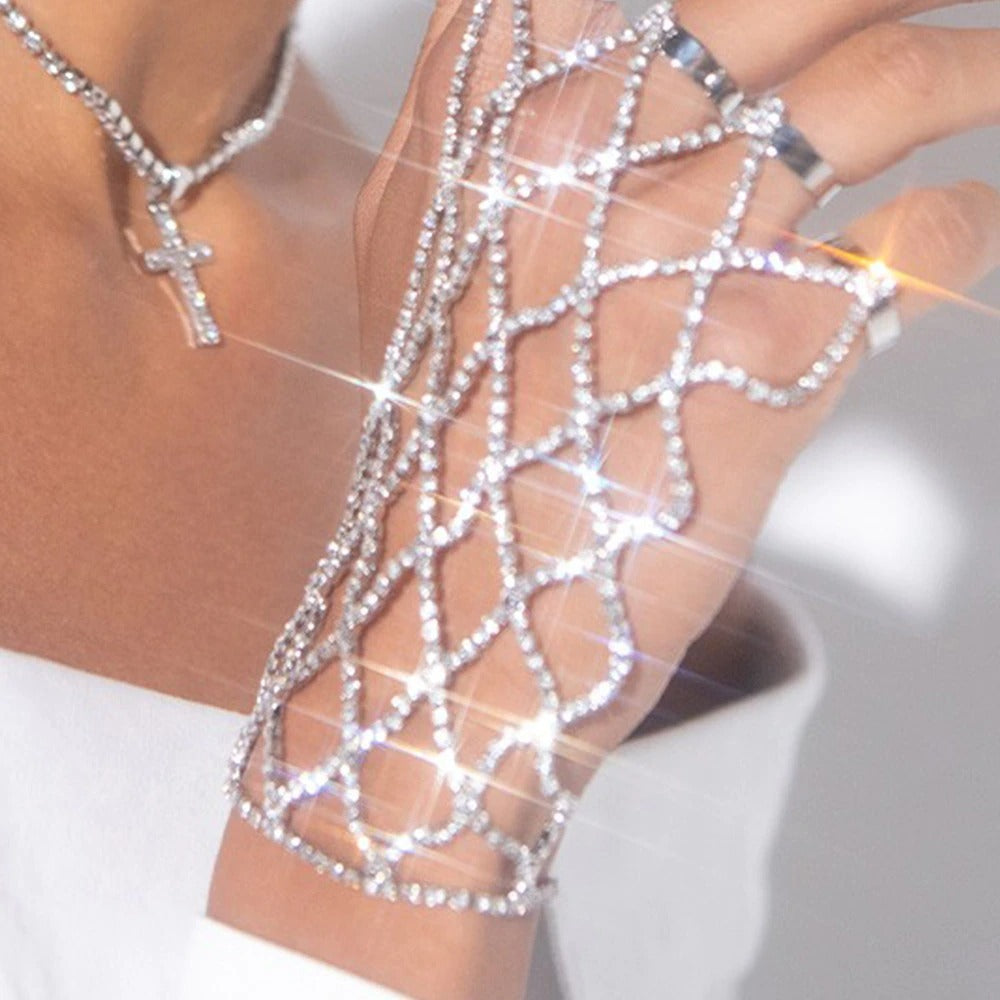 New Mesh Rhinestone Link Bracelet Simple Fashion Creativity