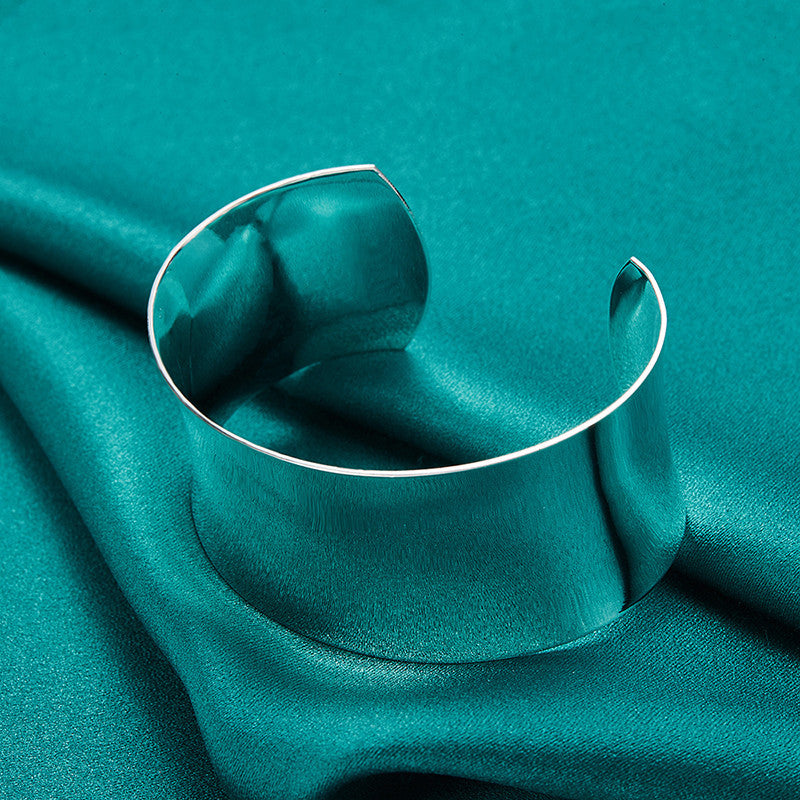 Women's Silver Smooth Adjustable Bracelet Jewelry