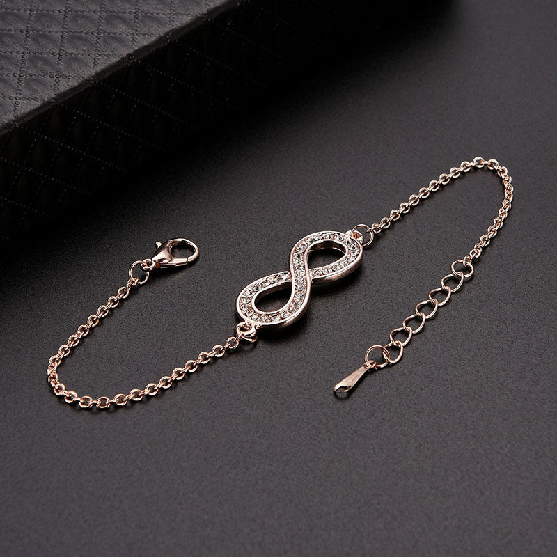 Simple Ladies Fashion 8-character Crystal Bracelet