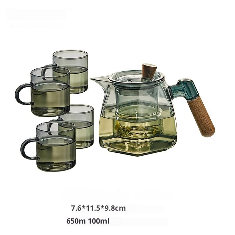 Household High Temperature Resistant Glass Teapot Set