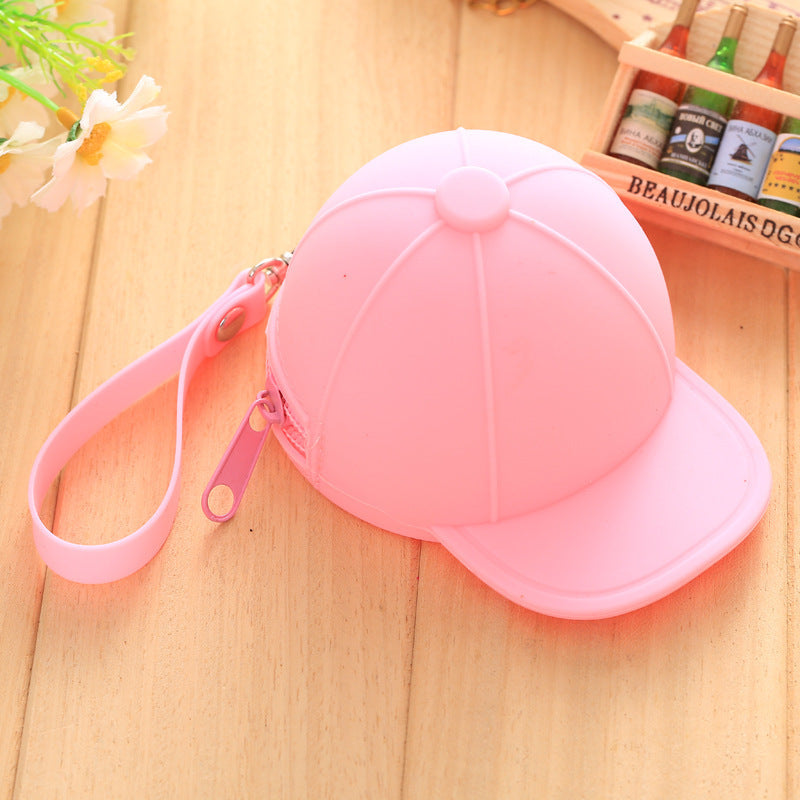 Korean Style Candy Color Hat Coin Bag Silicone Cartoon Creative Zipper Wallet