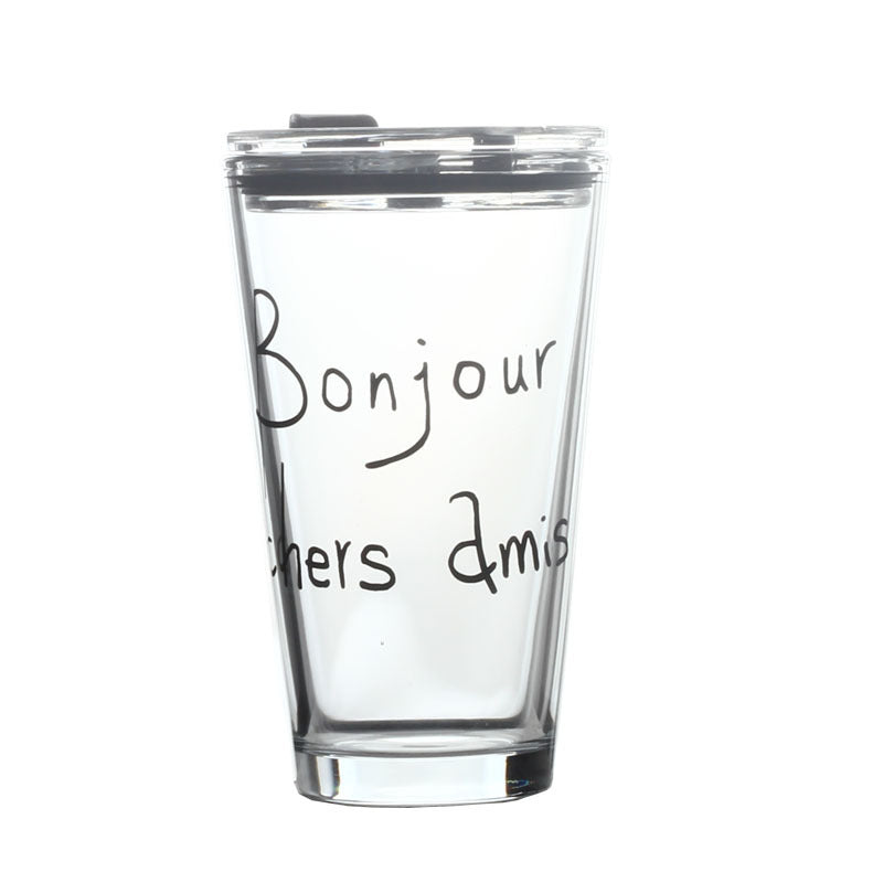 Household Sealed Glass Straw Cup With Scale