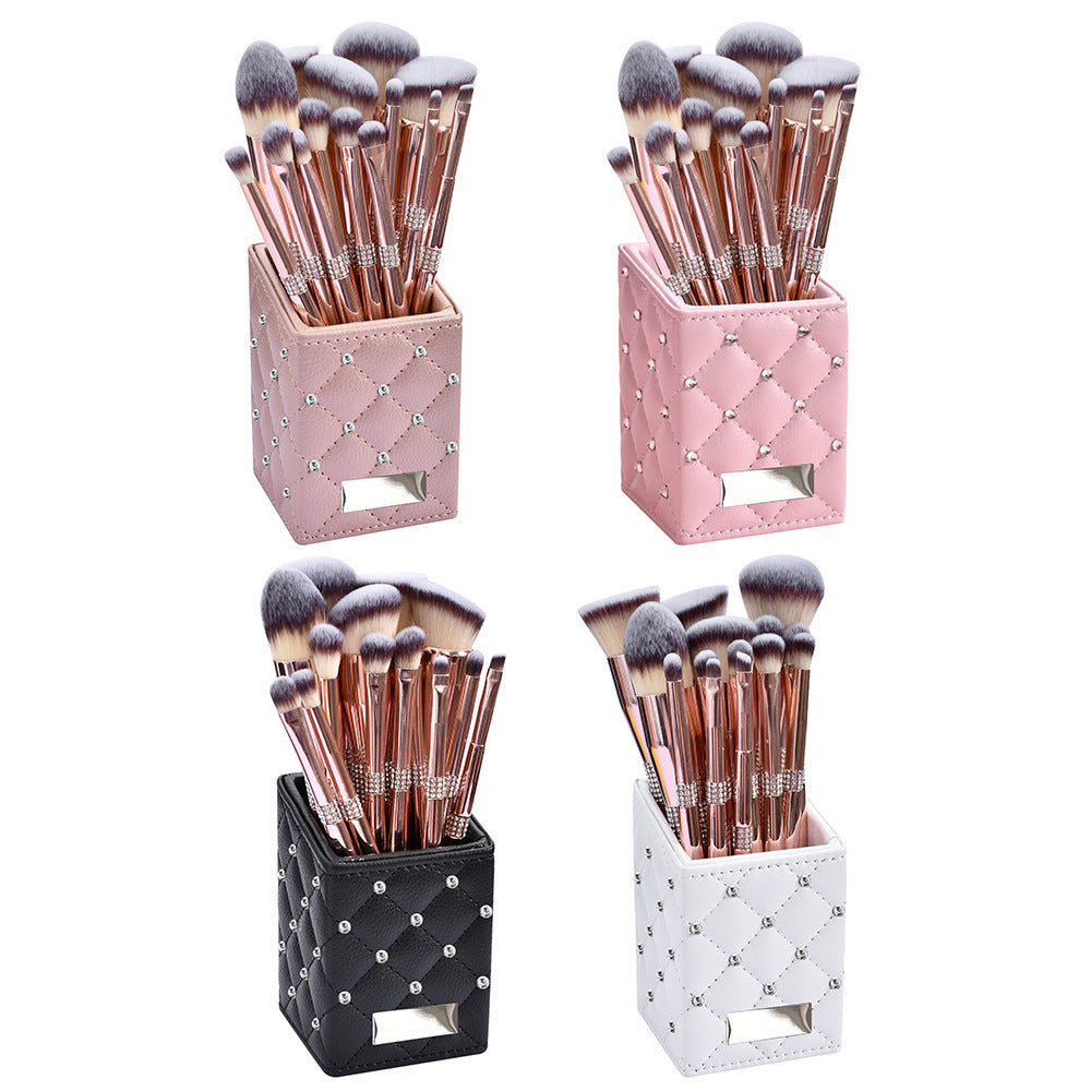 Portable Home Electroplated Rose Gold Makeup Brush Suit