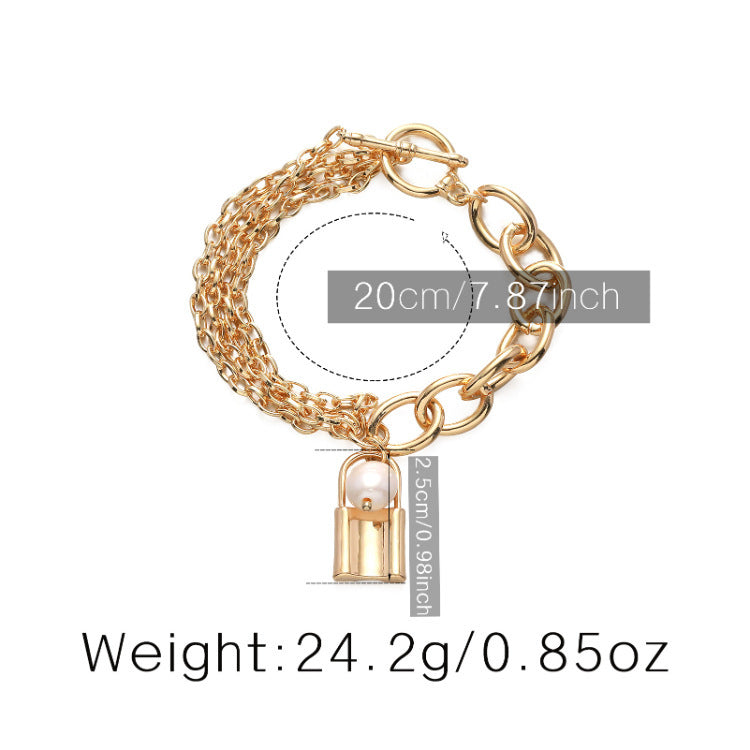 Personalized Fashion Hollow Metal Element Bracelet Pearl