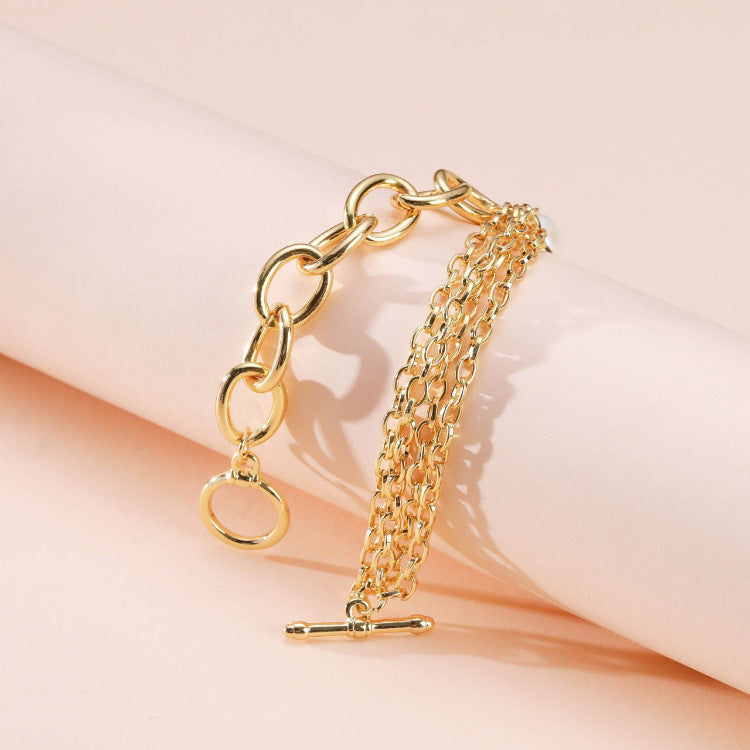 Personalized Fashion Hollow Metal Element Bracelet Pearl