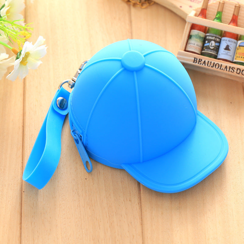 Korean Style Candy Color Hat Coin Bag Silicone Cartoon Creative Zipper Wallet