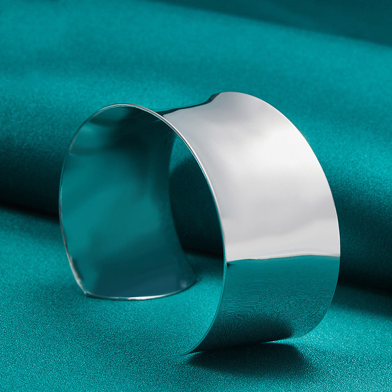 Women's Silver Smooth Adjustable Bracelet Jewelry