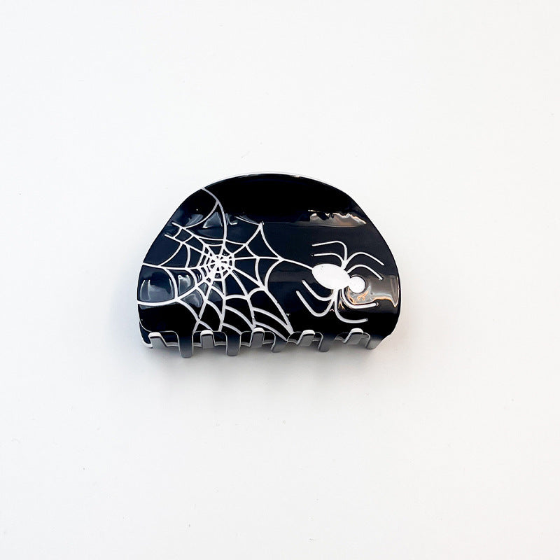 Halloween Grip Acrylic Spider Retro Updo Clip
