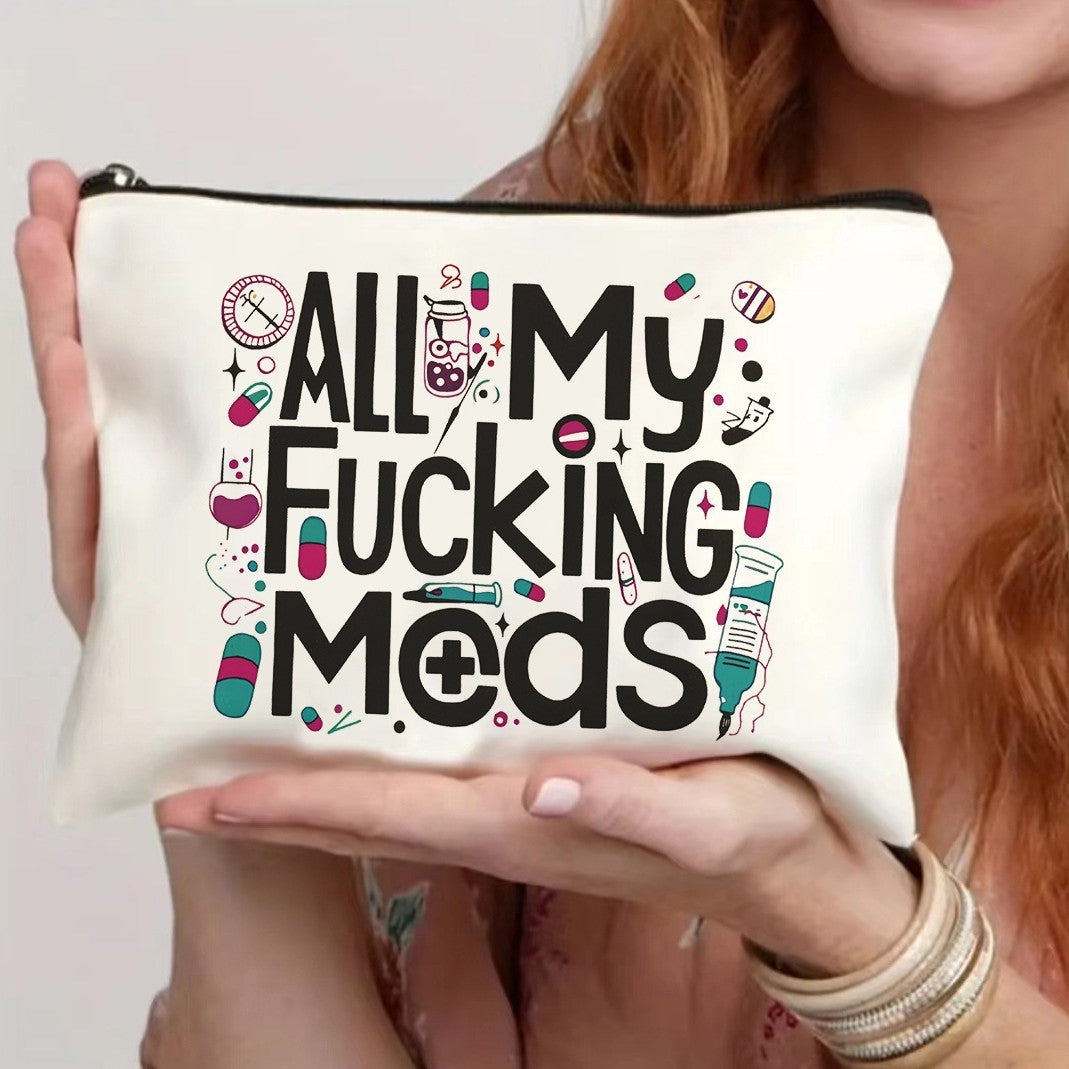 Canvas Zipper Polyester Cosmetics Bag