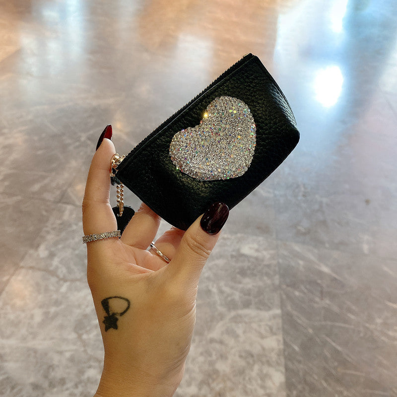 Love Mini Coin Purse Diamond Travel