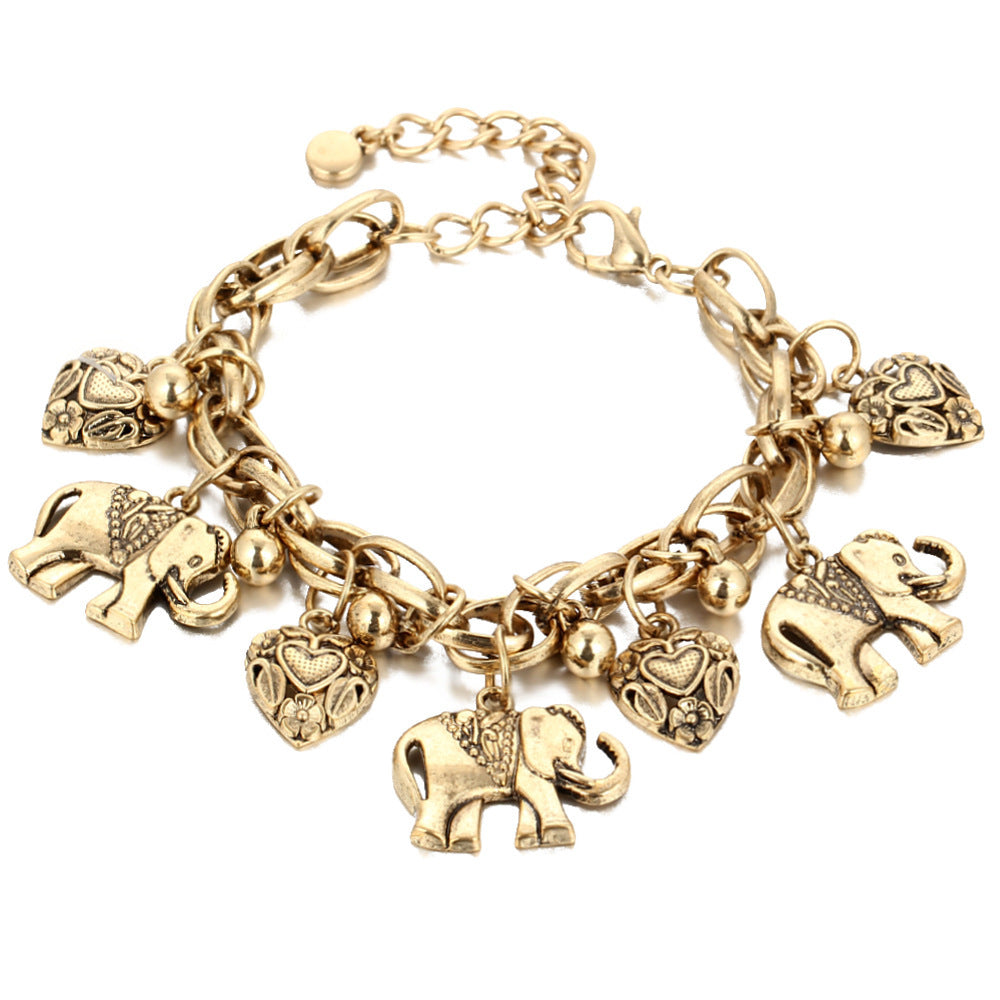 Vintage Carved Peach Heart Bracelet Jewelry