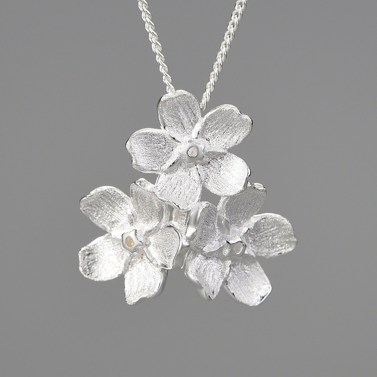 Myosotis Sylvatica Sterling Silver Pastoral Style Hand-designed Decorations