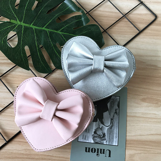 Cute one-shoulder diagonal bag girl love bow small bag