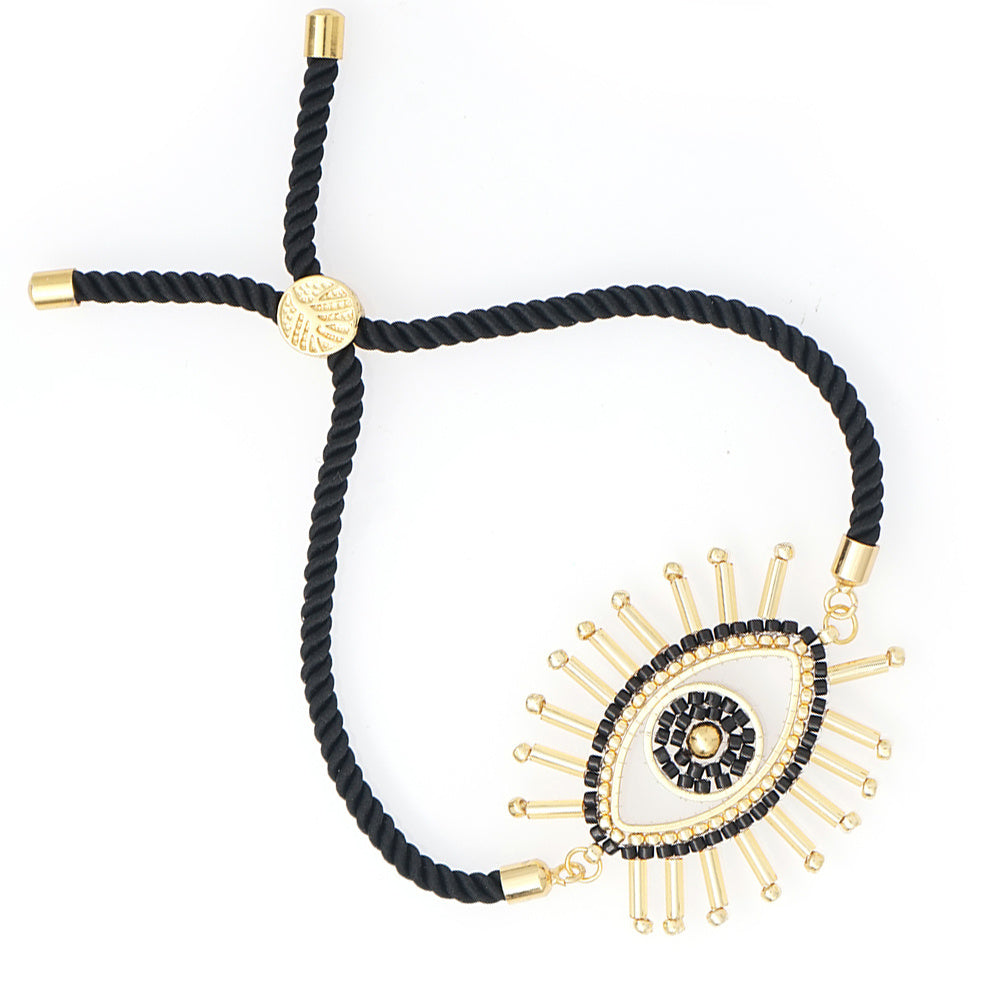 Rice beads hand-woven Evil Eye lucky eye bracelet