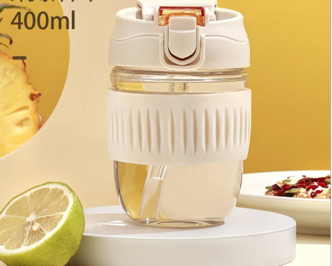 Glass Cup With Straws, Portable, Dual-use, Simple Dual-use Cups