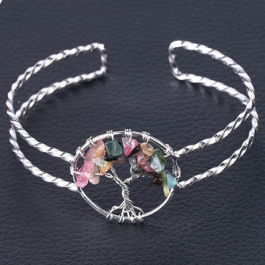 Winding Tree of Life Broken Gem Bracelet