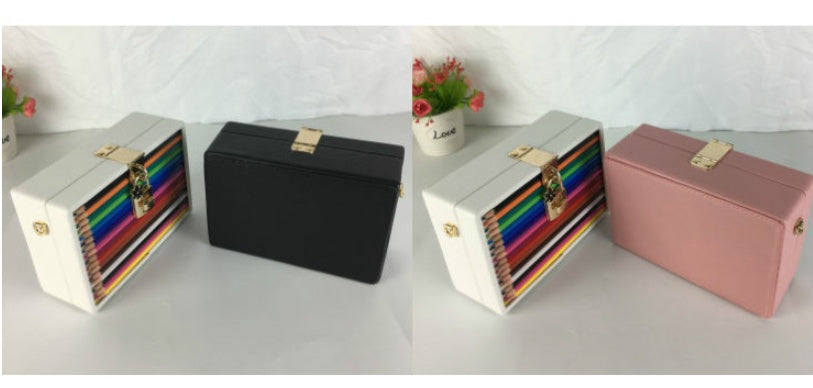 Lock color pencil box bag