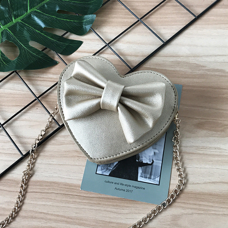 Cute one-shoulder diagonal bag girl love bow small bag