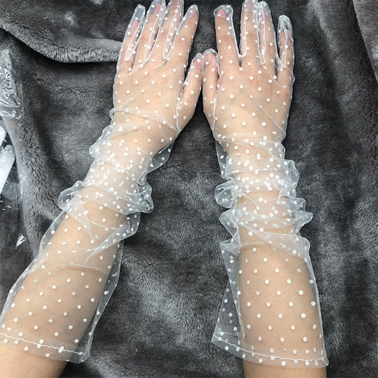 Split Finger Gloves Jacquard Neutral Sunscreen Single Color