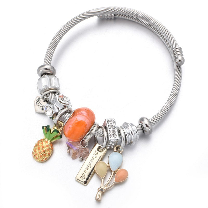 Stainless steel crystal  bracelet