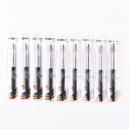 Multi-Specification Mink Hair Manicure Brush Flat Head Nail Polish Glue Painted Phototherapy Pen