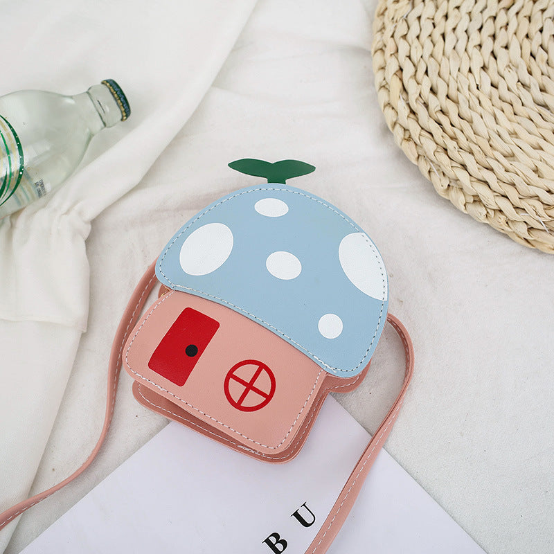 Cartoon Cute Little House Mushroom Stall One Shoulder Diagonal Bag