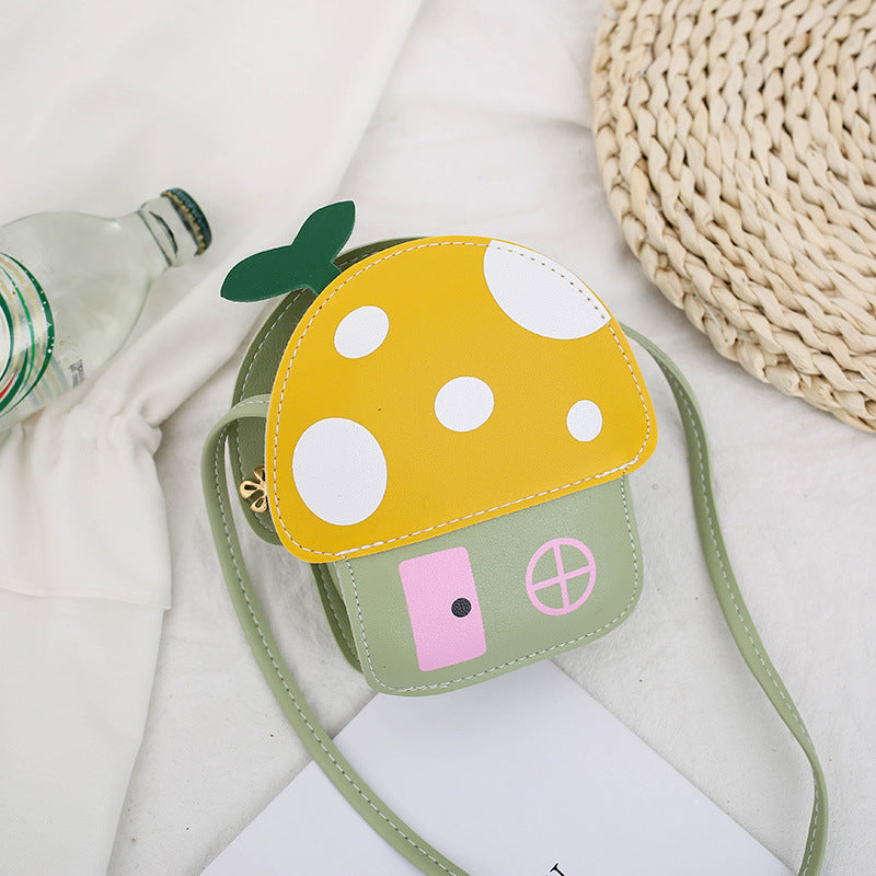 Cartoon Cute Little House Mushroom Stall One Shoulder Diagonal Bag
