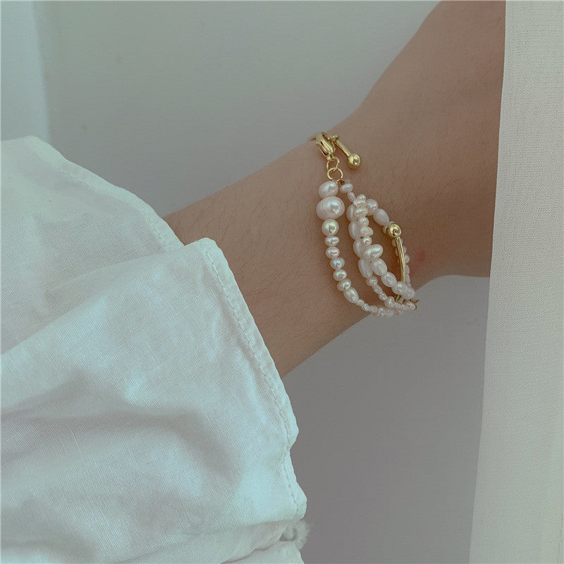 Spanish Style Freshwater Pearl Brass Bracelet