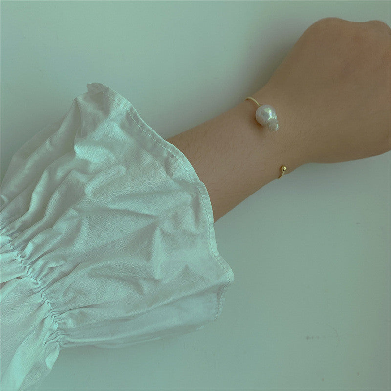 Spanish Style Freshwater Pearl Brass Bracelet
