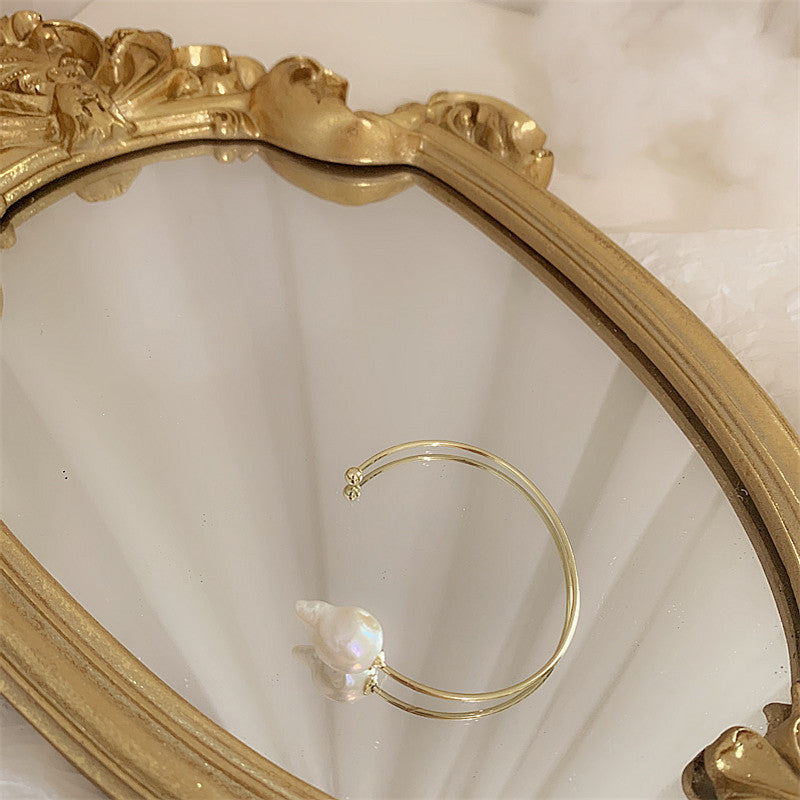 Spanish Style Freshwater Pearl Brass Bracelet
