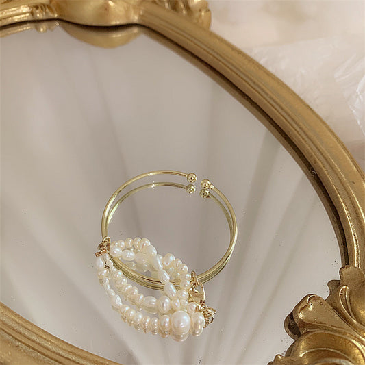 Spanish Style Freshwater Pearl Brass Bracelet