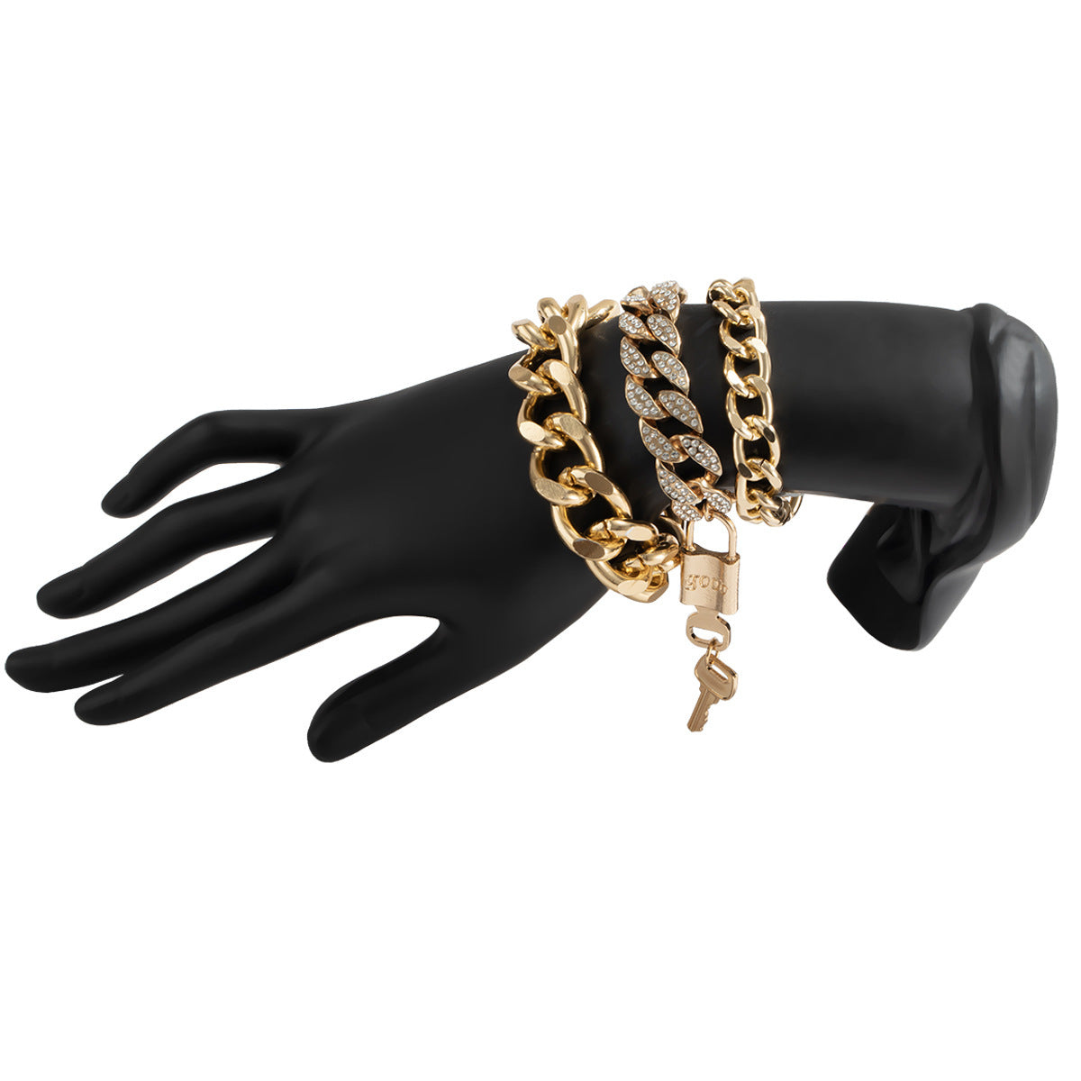 Personality Cuban Chain Micro-Inlaid Chain Set Bracelet