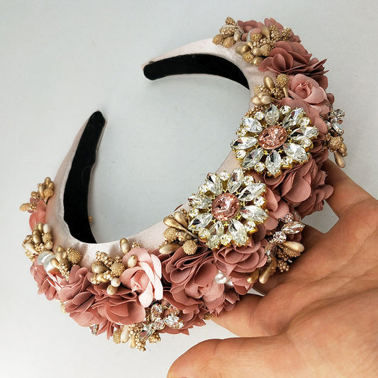Comfortable non-slip bridal crystal headband