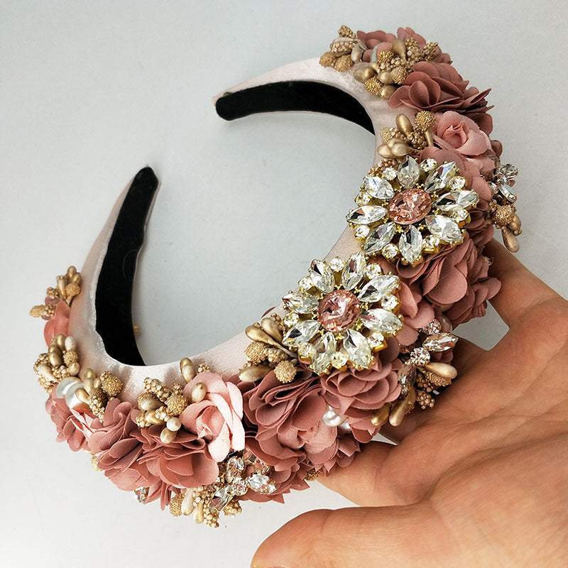 Comfortable non-slip bridal crystal headband
