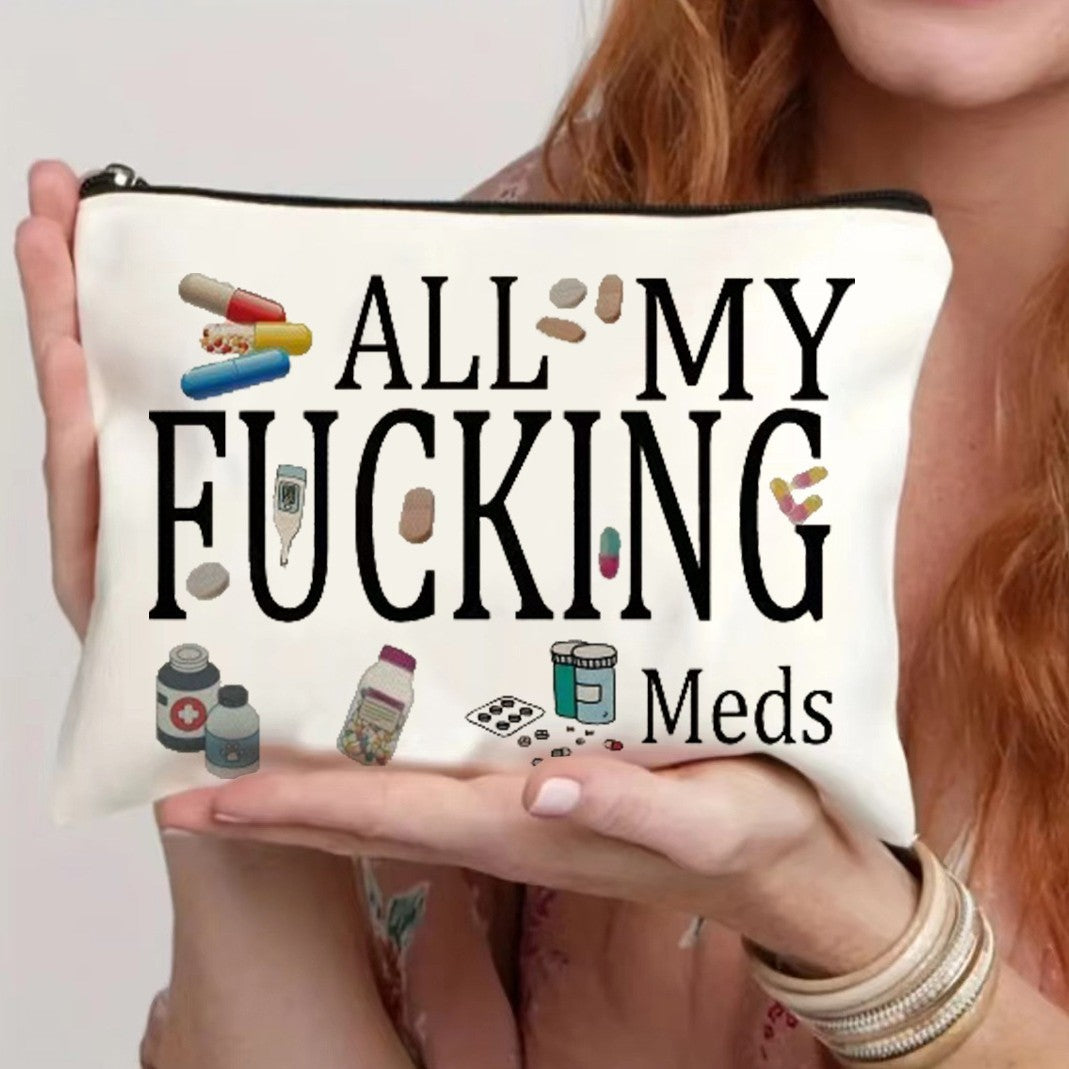 Canvas Zipper Polyester Cosmetics Bag