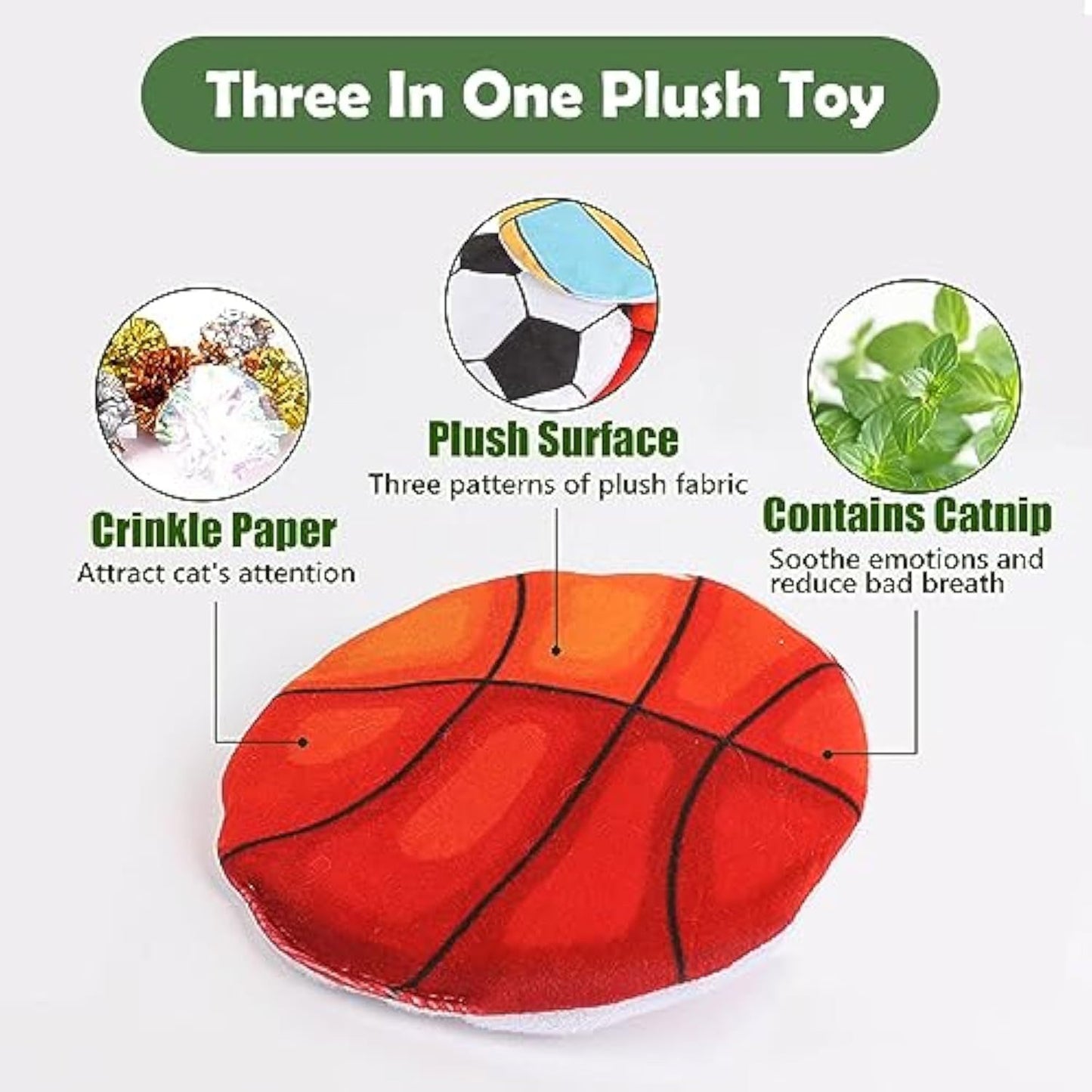 Catnip Toys For Indoor Cats Adult And Kitten Interactive Cat Flying Disc Toy Cat Plush Rubbing Toys With Cat Nips And Mylar Crinkle Sound Cat Chew Toy And Kitten Teething Toy