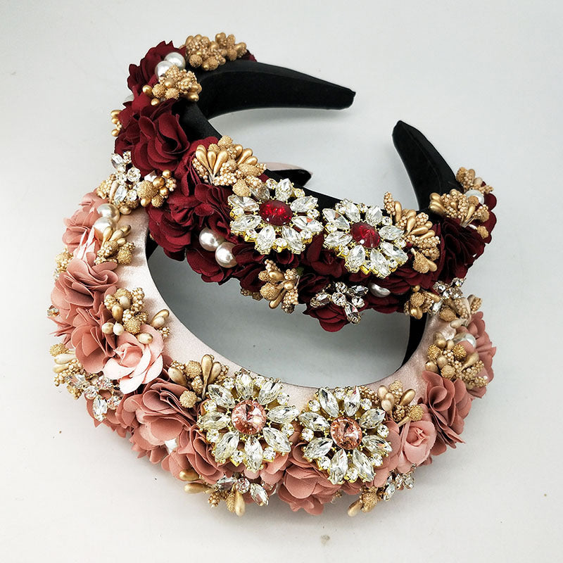 Comfortable non-slip bridal crystal headband