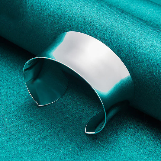 Women's Silver Smooth Adjustable Bracelet Jewelry