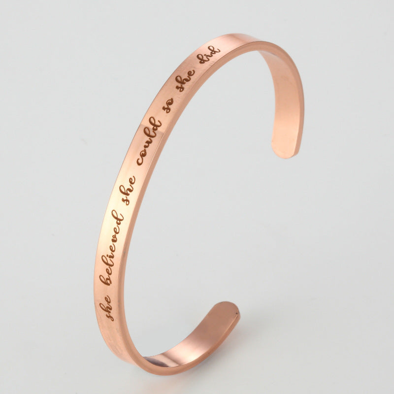 304 Steel Fashion Bracelet She Believed She Could, So She Did