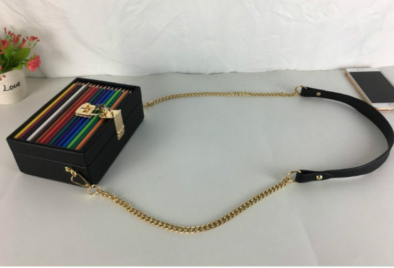 Lock color pencil box bag